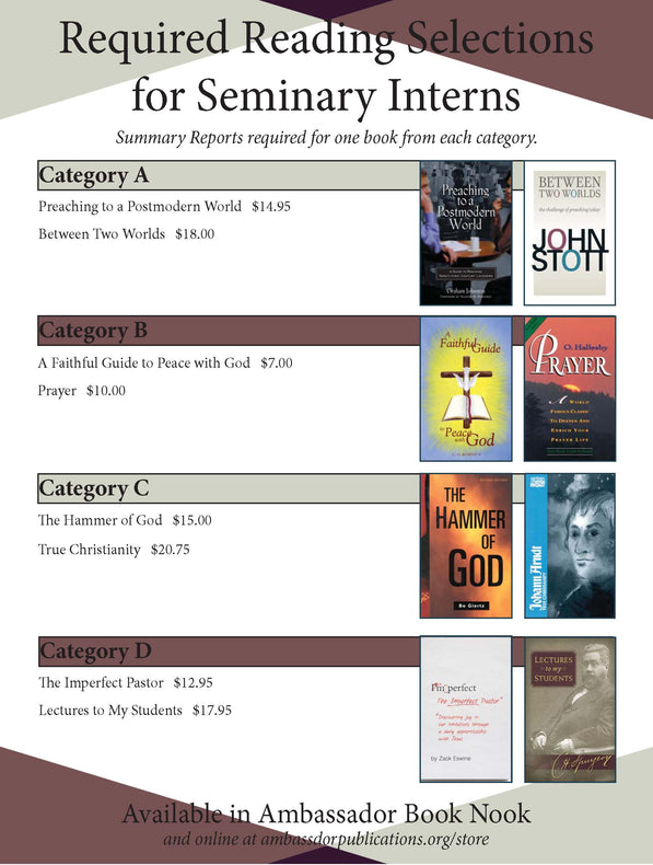 Seminary Intern Summer Reading 2022